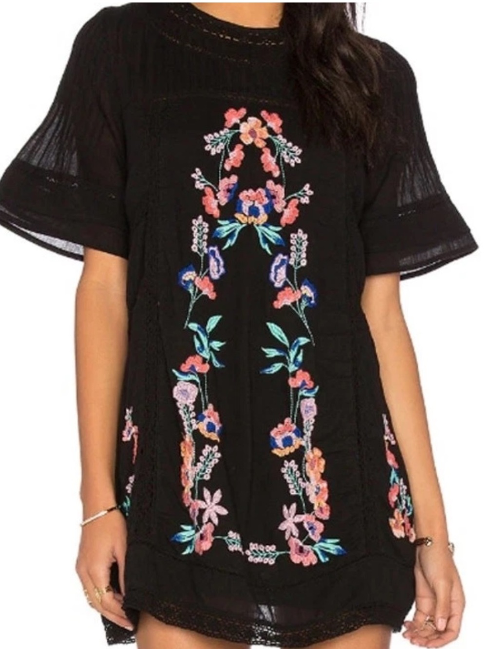 Free People Perfecly
Victorian Floral Embroidered Cotton Mini DressNWT Size Medi